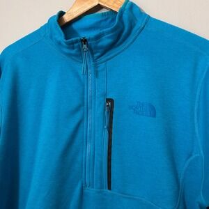 The North Face Pullover Mens XL Blue 1/2 Zip Fleece Chest Pocket Hiking Sweater‎